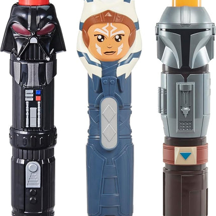 STAR WARS Lightsaber Squad 3-Pack, The Mandalorian, Ahsoka, and Darth Vader Lightsabers, Toys for 4 Year Old Boys and Girls (Amazon Exclusive)