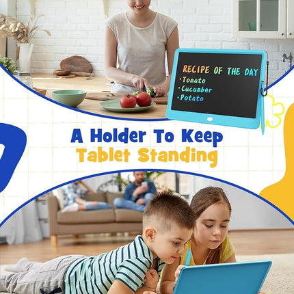 TEKFUN Birthday Gifts for Kids, 16inch LCD Writing Tablet Drawing Board, Teen Girl Boy Gifts Age 10 and Up, Birthday Gifts for All Age Groups, Erasable Writing Tablet for Business Meeting (Blue)