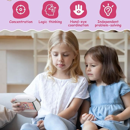 Rotating 3D Puzzle for Kids 3 4 5 6 7 Year Old, 4 Puzzles in 1, Handheld Game Fidget Toys for Travel, Cars & Plane, Fine Motor Skills Developing (Magical Unicorn Squad)