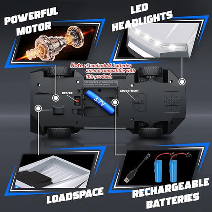 Remote Control Car Toys, 1:22 RC Trucks Toy for Boys, RC Car with Light and Loadspace, 4WD Electric Vehicle Toys, Birthday Gifts for Boys/Girls Age 4 5 6 7 8 9 10-12+