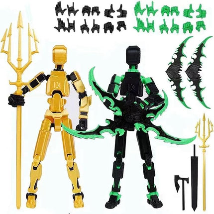 T13 Action Figure (Assembly Completed) Titan 13 Dummy 13 Action Figure Robot 13 Figure 3D Printed Articulated Multi-Jointed Movable Robot Model (2 Pack-C)