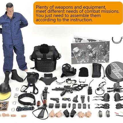 YEIBOBO ! Highly Detail Special Forces 12inch Action Figure SWAT Team (ASSUALTER)