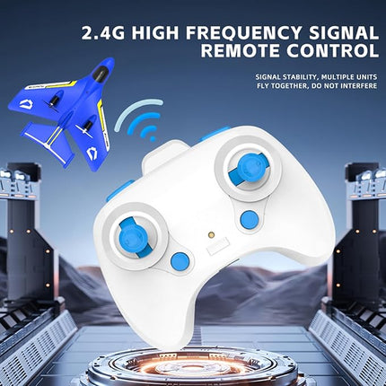 Remote Control Wireless Airplane Toy, Gravity Gliders Airplane With Lights, Rc Plane For Water Land & Air, Rc Float Plane, 2.4G 2 Channels Rc Remote Control Fighter Model Toy For Adults Kids (Red)