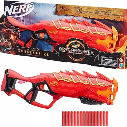 Nerf DragonPower Emberstrike Blaster, Inspired by Dungeons and Dragons, 8-Dart Drum, 16 Nerf Darts, Dart Storage