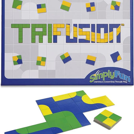 SimplyFun Trifusion – Visual Mapping Strategy Board Game for Kids, 2-4 Players, Ages 8 and Up – Spatial Reasoning, Pattern Recognition & Planning – 30 Min Playtime – STEM Board Game