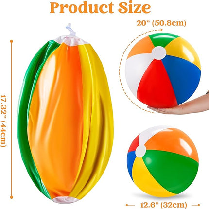 JOYIN 2-Pack 20" Beach Balls - Pool Toys Large Inflatable Beach Ball Swimming Pool Water Games, Classic Rainbow Color Beachball Luau Birthday Decorations Party Supplies Party Favors Gifts