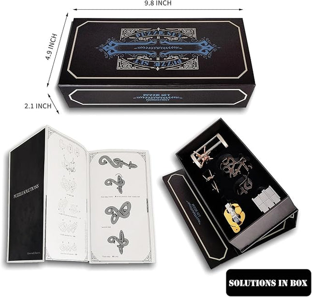 5 Pcs Metal Puzzles 3D Brain Teaser Puzzles for Adults Teens, Highly Difficult Metal Brain Puzzles, IQ Logic Test Disentanglement Game for Classroom Party Mind Challenge School Supplies (Cage Puzzle)