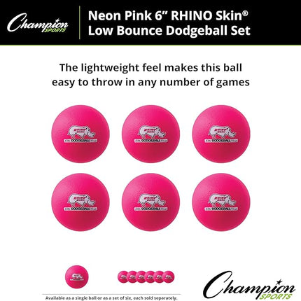 Champion Sports® Rhino Skin® Low Bounce Dodgeball Sets & Singles for Playground, PE, Backyard & League Games – Team Sports Equipment for Youth & Adults