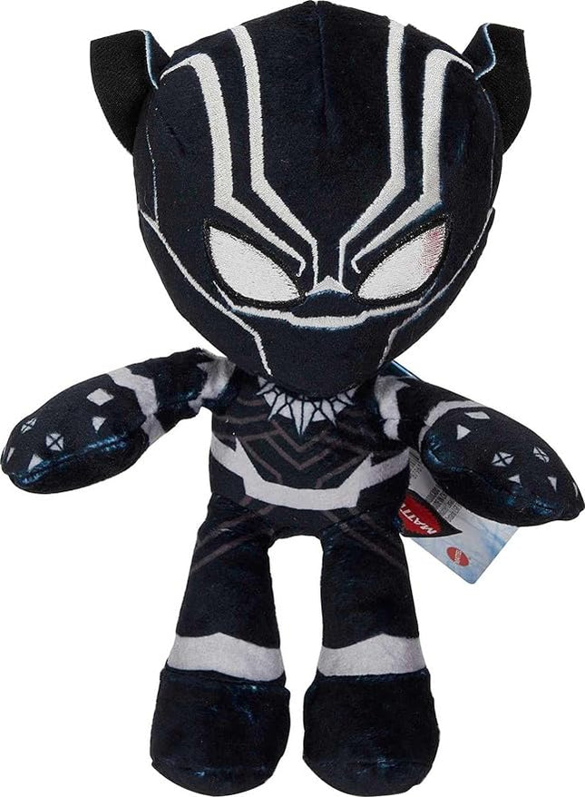 Mattel Marvel Black Panther Plush 8-inch Character Figure, T'Challa Super Hero Soft Doll