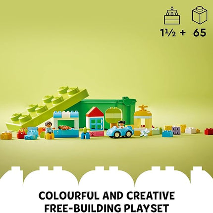 LEGO DUPLO Classic Brick Box Building Set - Features Storage Organizer, Toy Car, Number Bricks, Build, Learn, and Play, Great Gift Playset for Toddlers, Boys, and Girls Ages 18+ Months, 10913