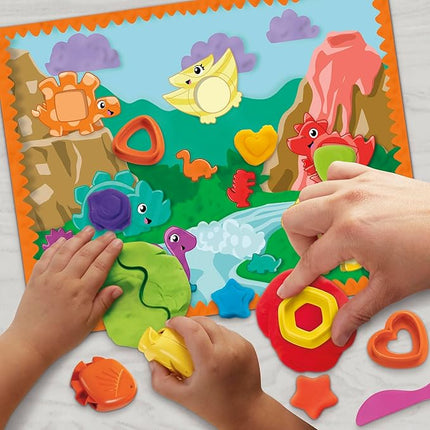 Play-Doh Shapes & Colors Dino Starter Set, Tactile Sensory Play Dinosaur Toys for Kids, 11 Accessories, Back to School Gifts, Ages 2+