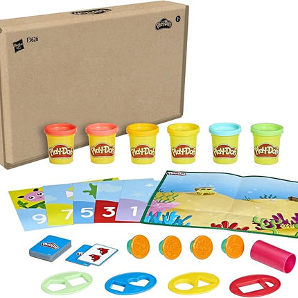 Play-Doh Create & Count Numbers Playset with 6 Double-Sided Playmats, 10 Counting Flashcards & 6 Cans, Back to School Classroom Supplies, Preschool Toys, Ages 2+ (Amazon Exclusive)