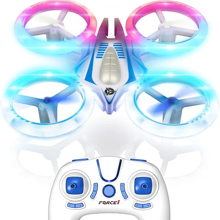 Force1 UFO 4000 Mini Drone for Kids - LED Remote Control Drone, Small RC Quadcopter for Beginners, 2.4GHz Remote Control, 360 Flips, 2 Speed UFO Flying Toy for Kids, 2 RC Toy Batteries