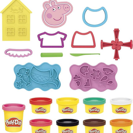 Play-Doh Peppa Pig Stylin' Set, Peppa Pig Playset with 9 Cans and 11 Tools, Peppa Pig Toys for 3 Year Old Girls and Boys and Up