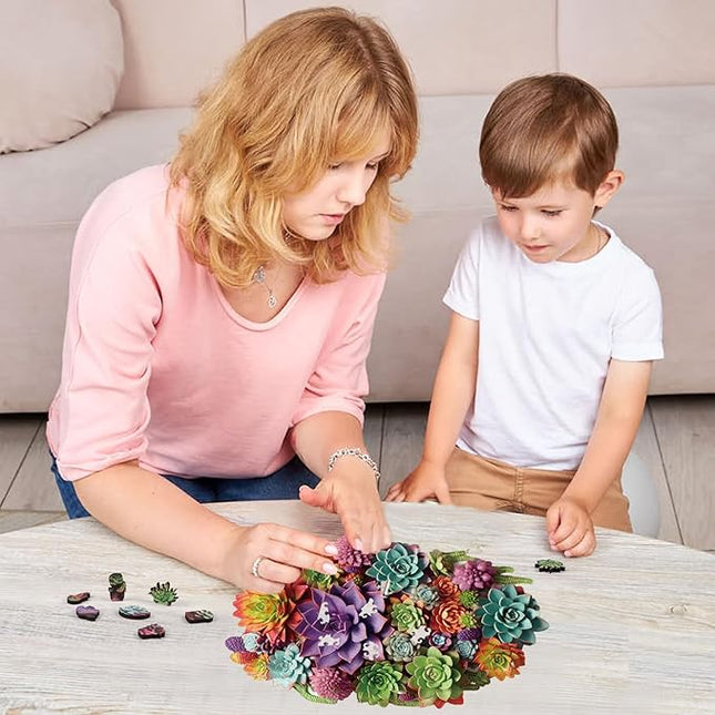 delobil Puzzles for Adults 500 Pieces with Puzzle Saver - Succulent Wooden Puzzle Unique Liberty Adult Jigsaw Puzzles Brain Teaser Family Game Gift 20.5'' X12.6''