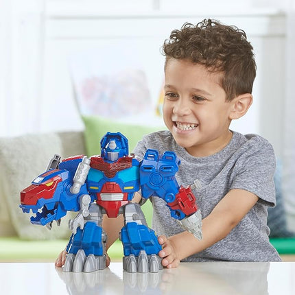 Transformers Dinobot Adventures Optimus Prime T-Rex Converting Toy with Lights and Sounds, 9+ Inch Action Figure, Ages 3 and Up (Amazon Exclusive)