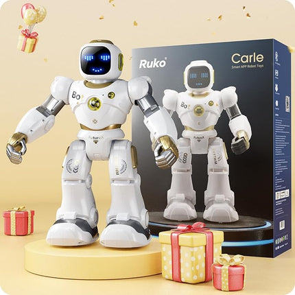Ruko 1088 Smart Robot for Kids, Large Programmable Interactive STEM RC Robot, Voice Control and App Control, Gifts for Boys and Girls 4 5 6 7 8 9, Gold