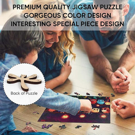 Wooden Puzzles for Adults 200 Pieces, Owl Family Wooden Jigsaw Puzzles, Animal Adult Puzzles, Irregular Wood Puzzles Creative Gift for Adults and Kids Family Brain Game, 11.8x8.8 inch