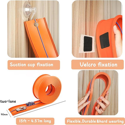 15 Ft Flexible Race Car Track Compatible with Hot Wheels and Diecast 1/64th Cars,Classic Long Rolls Up Portable Racetrack Roll Up Race Track