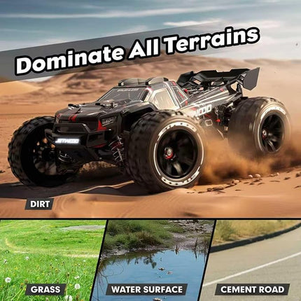 JETWOOD 1/14 50mph Electric Brushless RC Car for Adults, JC14EP V3 All Terrain Super Fast Remote Control Car, Offroad RTR Hobby RC Trucks, Waterproof 3S High Speed, Metal Gear Servo (Upgraded Version)