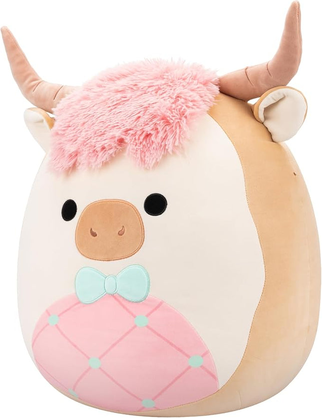 Squishmallows Original 20in Samson The Cookie Highland Cow with Bowtie – Official Jazwares Easter Plush (Jumbo)