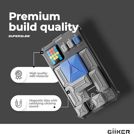 GiiKER Super Slide Puzzle Games, Original 500+ Challenges Brain Teaser Puzzle, Toys for Kids, Travel Games Birthday Gifts Easter Basket Stuffers for Boys Girls, Activities for Road Trips - Moon Grey