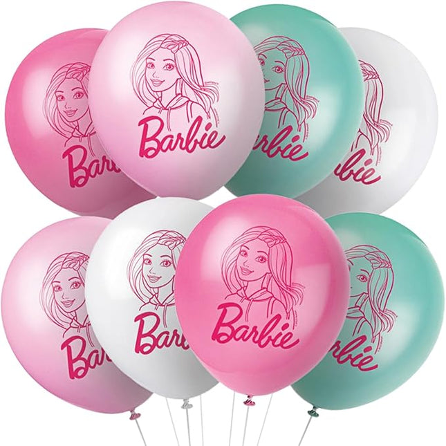 Barbie Assorted Colors 12" Latex Balloons - 8ct