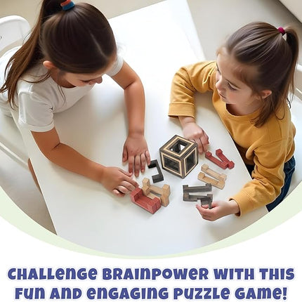 Sharp Brain Zone Wooden Puzzle Box – 3D Wooden Brain Teaser Puzzle with Secret Compartments | Handcrafted Natural Wood, STEM Educational Logic Game & Unique Gift for Puzzle Lovers