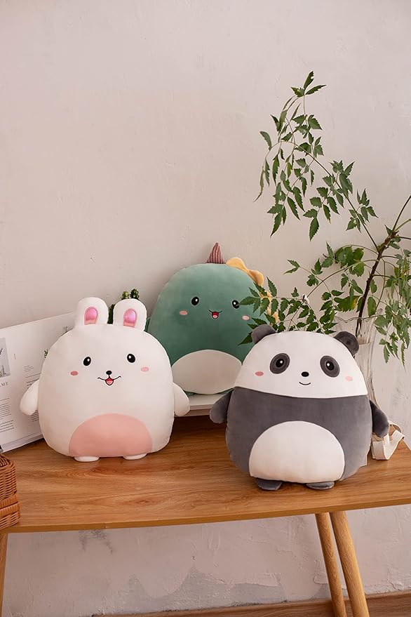 Soft Flat Rabbit Plush Hugging Pillow Cute White Rabbit Stuffed Animal Bunny Plushies Toys Kids Bunny Anime Cushion for Birthday, Valentine's Day, Christmas...16.5 Inch