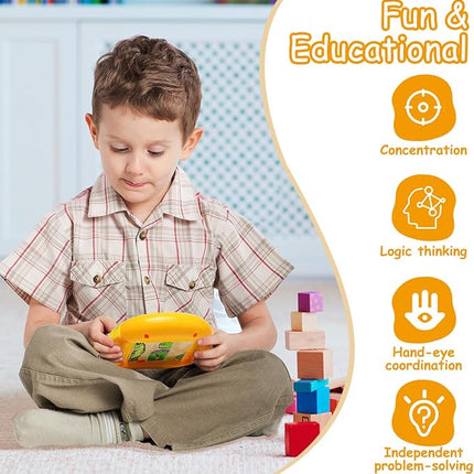 Rotating Puzzle for Kids 3 4 5 6 7 8 Year Old, 4 Puzzles in 1, Toddlers Travel, Car, Airplane, Road Trip Activities, Fine Motor Skills, Fidget, Gift for Boys & Girls Ages 3+ (Dinosaur)