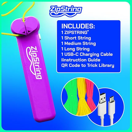 ZipString Original - As Seen on Shark Tank - Classic Rope Launcher Toy, Perfect for Kids & Adults - Fly a String Loop in The Air for Endless Tricks & Fun, Wonderment Awaits, Vivacious Violet