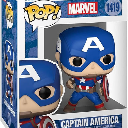 Funko Pop Marvel - Captain America - Marvel Comics - Collectable Vinyl Figure - Gift Idea - Official Merchandise - Toys for Kids & Adults - Superheroes Fans - Model Figure for Collectors and Display