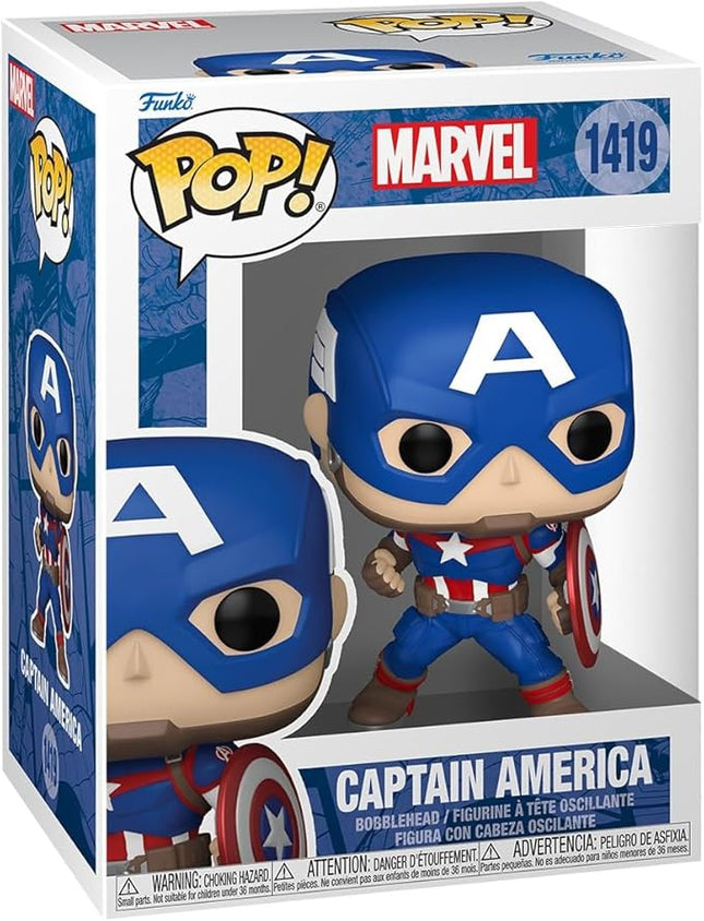 Funko Pop Marvel - Captain America - Marvel Comics - Collectable Vinyl Figure - Gift Idea - Official Merchandise - Toys for Kids & Adults - Superheroes Fans - Model Figure for Collectors and Display