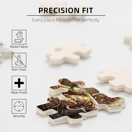 Christian Jigsaw Puzzles 500 Pieces for Adults, Warrior Woman with Bible Verses, Inspirational Religious Wooden Puzzle, Faith-Based Gift