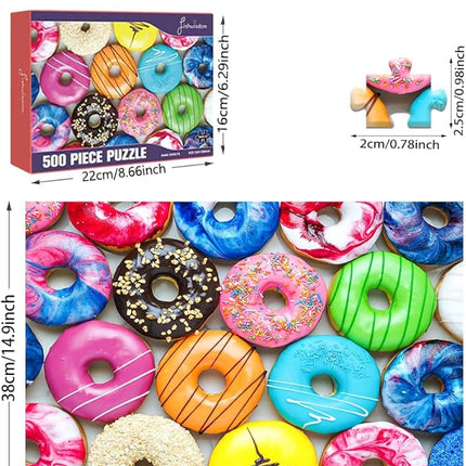 500 Pieces Jigsaw Puzzles Donuts for Adults and Teens and Kids Family Happy Gift Idea New