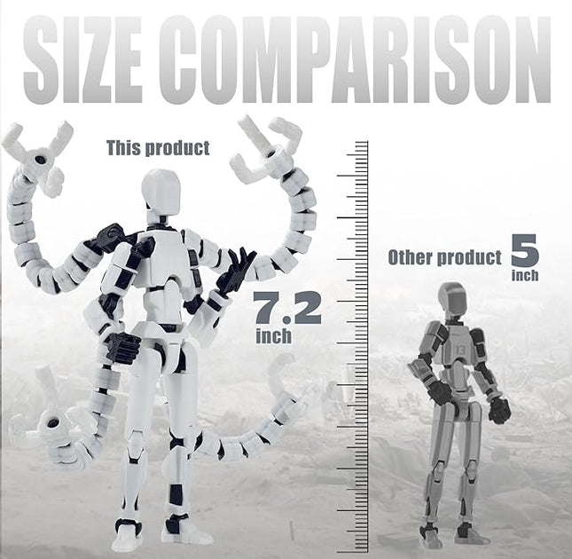 Already Assembled T13 Action Figure Accessories,Dummy 13 T13 Multi-Jointed Movable,for Collectors Desktop Decorations t-13 Movability 3D Printed Toys (White)