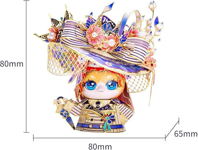 MU 3D Metal Puzzle for Adult Rose Cat Figure Kitty Model Assembling, Titanic Movie Metal Model Kits Miniature Building, Brain Teaser Love Gift Home Decor Xmas Gift