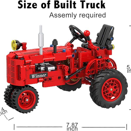 TOMAZON 302Pcs Building Blocks Toy Set Classic Farm Tractor Models for Kids, Construction Engineering Kit for Boys & Girls Ages 8-12 Years Old (Farm Tractor)