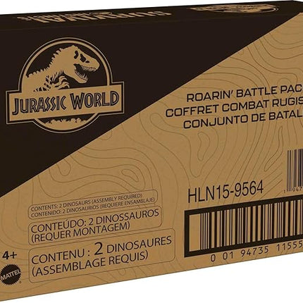 Mattel Jurassic World Survival Instincts Roarin' Battle Pack Set with 2 Action Figures, Roar Strikers Iguanodon & Skorpiovenator Dinosaur Toys