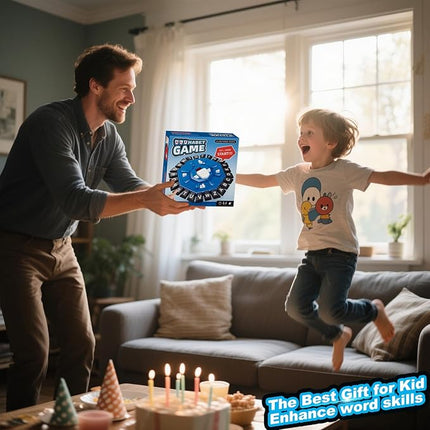 Word Game Family Board Games for Kids & Adults with 2 Modes,220 Topic Categories 24 Letters Pressing Games,Fun Fast-Paced Learning Game,35 Cards,LCD Display Timer,Christmas & Birthday Gifts,Red