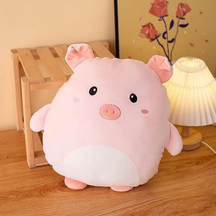 Soft Flat Pig Plush Hugging Pillow Cute Pink Pig Stuffed Animal Piggy Plushies Toys Kids Piglet Anime Cushion for Birthday, Valentine's Day, Christmas...16.5 Inch