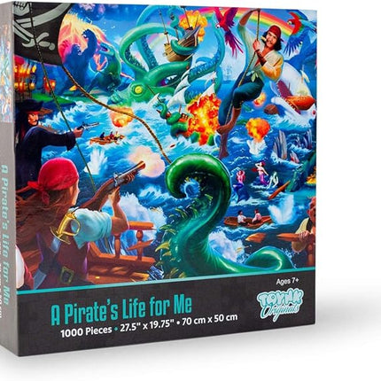 A Pirate's Life for Me! Fantasy Adventure Puzzle for Adults and Kids | Difficult 1000 Piece Jigsaw Puzzle Toy | Interactive Brain Teaser for Game Night | 29 x 20 inches