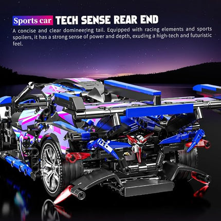 Sports Car Building Blocks Toys for Boys & Adults - 1391 Piece Challenging Racing Car Building Kit, DIY Model Set for Age 8-14