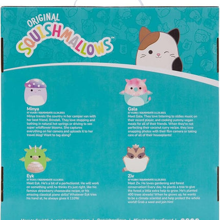 Squishmallows Original 7-Inch Fantasy Box Set – EYK Lime Green Dragon, Gala Teal and Pink Griffin, Minya Purple Galaxy Mushroom, Ziv Sugar Glider with Crown – Official Jazwares Plush (Little)
