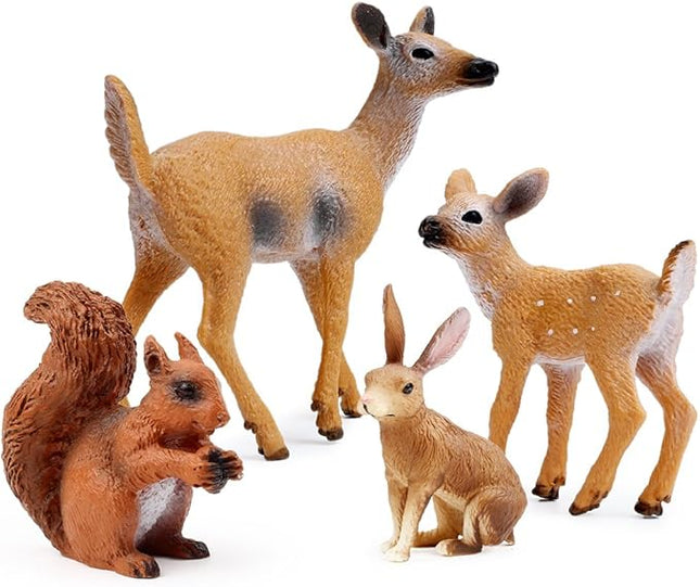 10pcs Forest Animals Figures, Woodland Creatures Figurines, Miniature Toys Cake Toppers