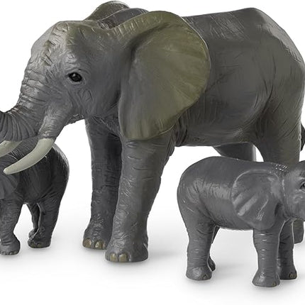 Terra by Battat – 4 Pieces African Elephant Toys Family Set – Realistic Plastic Safari Animals Figures – Animal Toys for Kids 3+ Years – Elephant Gifts & Baby Shower Decorations
