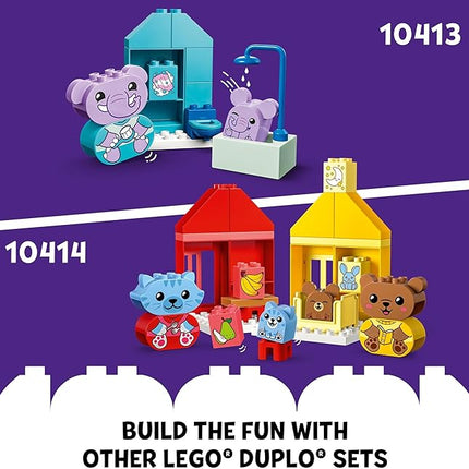 LEGO DUPLO My First Daily Routines: Eating & Bedtime Toy for Social and Emotional Roleplay, Animal Toys, Gift for Preschool Kids Ages 18 Months and Up, Helps Toddlers Explore Feelings, 10414