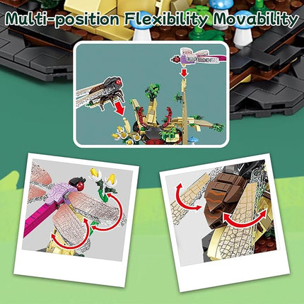 Toy Building Set, The Insect Flowers Collection 6 in 1 Model Kit Bricks Set, Creative Insects Building Block Sets, Hobbies Christmas Birthday Gift for Nature Lovers Adult Kids Boys Girls 8+