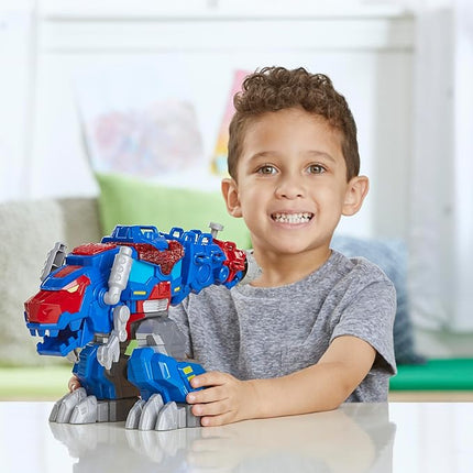 Transformers Dinobot Adventures Optimus Prime T-Rex Converting Toy with Lights and Sounds, 9+ Inch Action Figure, Ages 3 and Up (Amazon Exclusive)