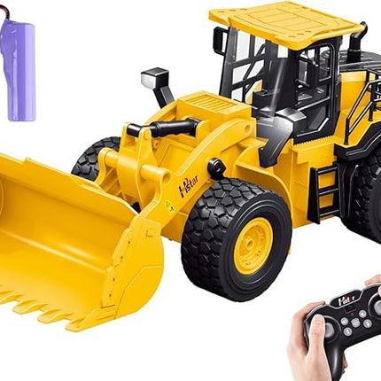 9-Channel Remote Control Wheel Loader – 1:18 Scale Construction Toy, Realistic Sounds & Lights, All-Terrain TPR Rubber Tires, Perfect for Kids & Adults, 100-Minute Battery, Great Gift for Birthdays